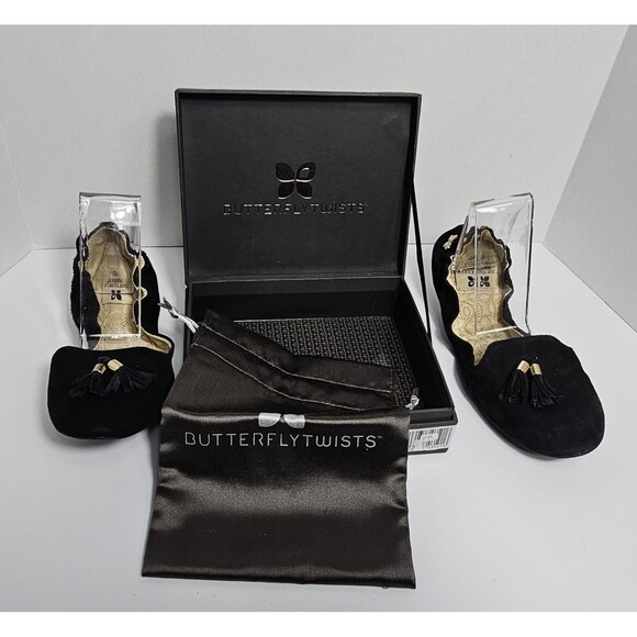 New In BOX  Butterfly Twists LAUREN Fold Up Flats Packable Ballerina US 6 - Picture 1 of 4